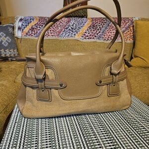 🛍 EUC TOMMY HILFIGER Mustard Corduroy & Leather Satchel